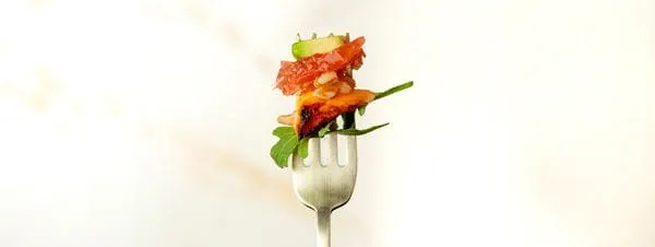 food on fork
