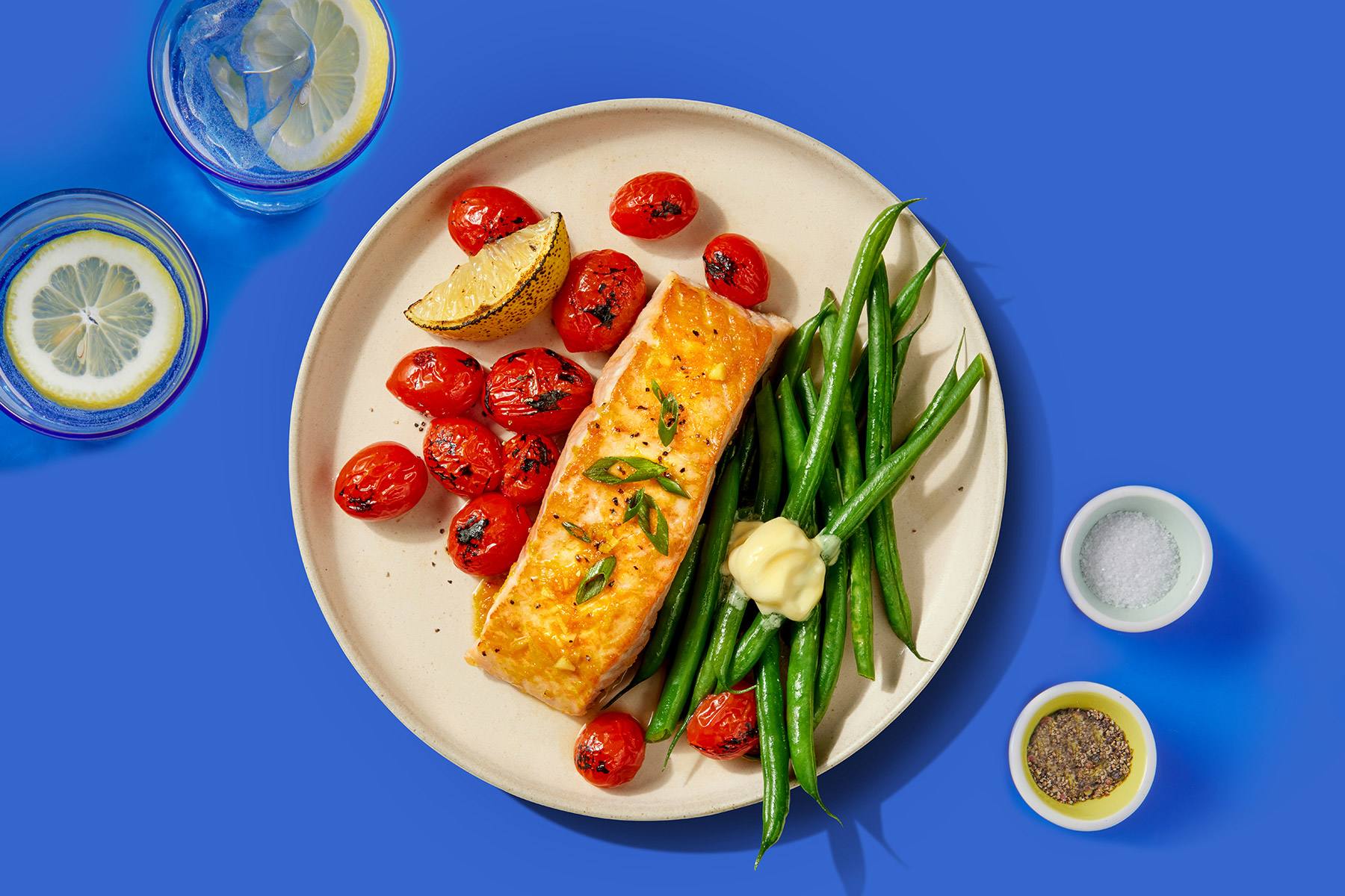 Orange Glazed Salmon With Green Beans