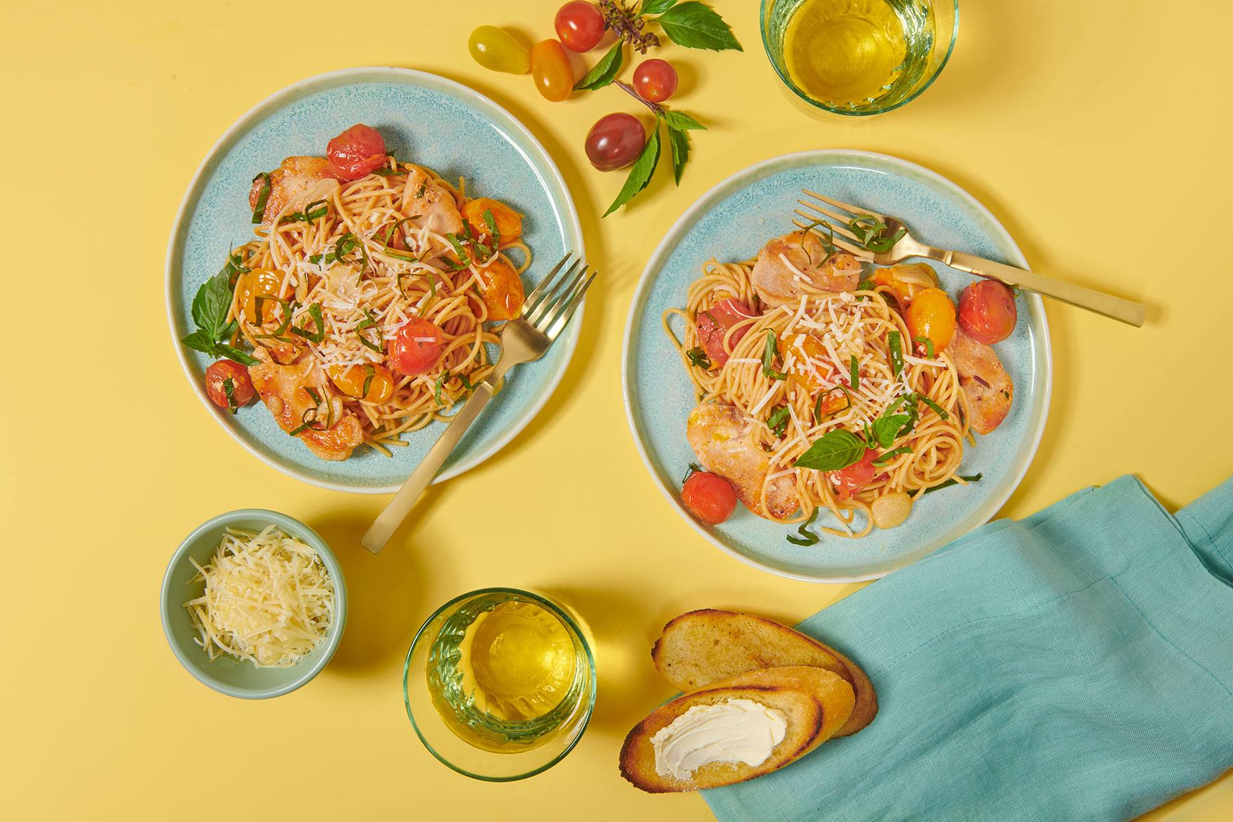 recipe image Summer Chicken and Basil Pasta