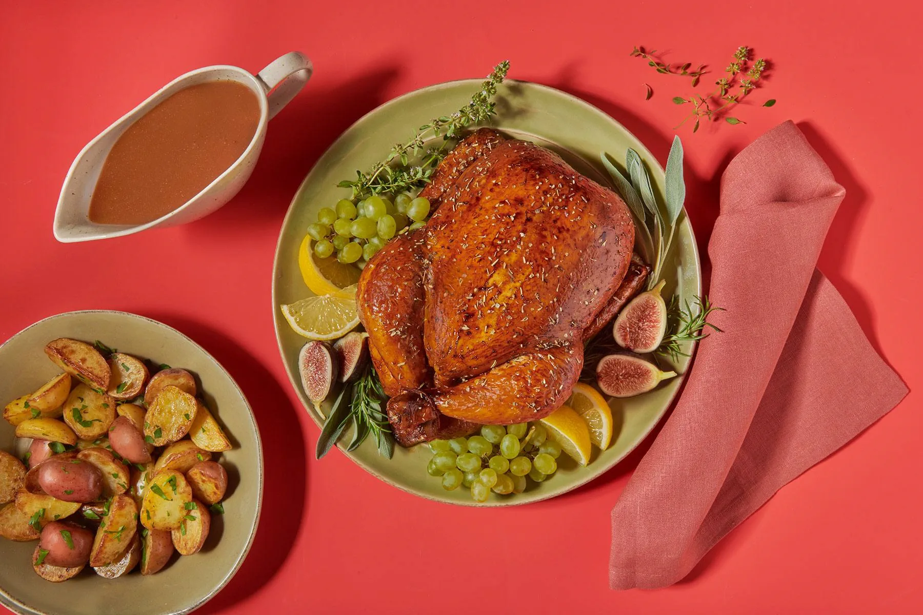 recipe image Roasted Chicken with Fresh Herbs & Shallot Gravy