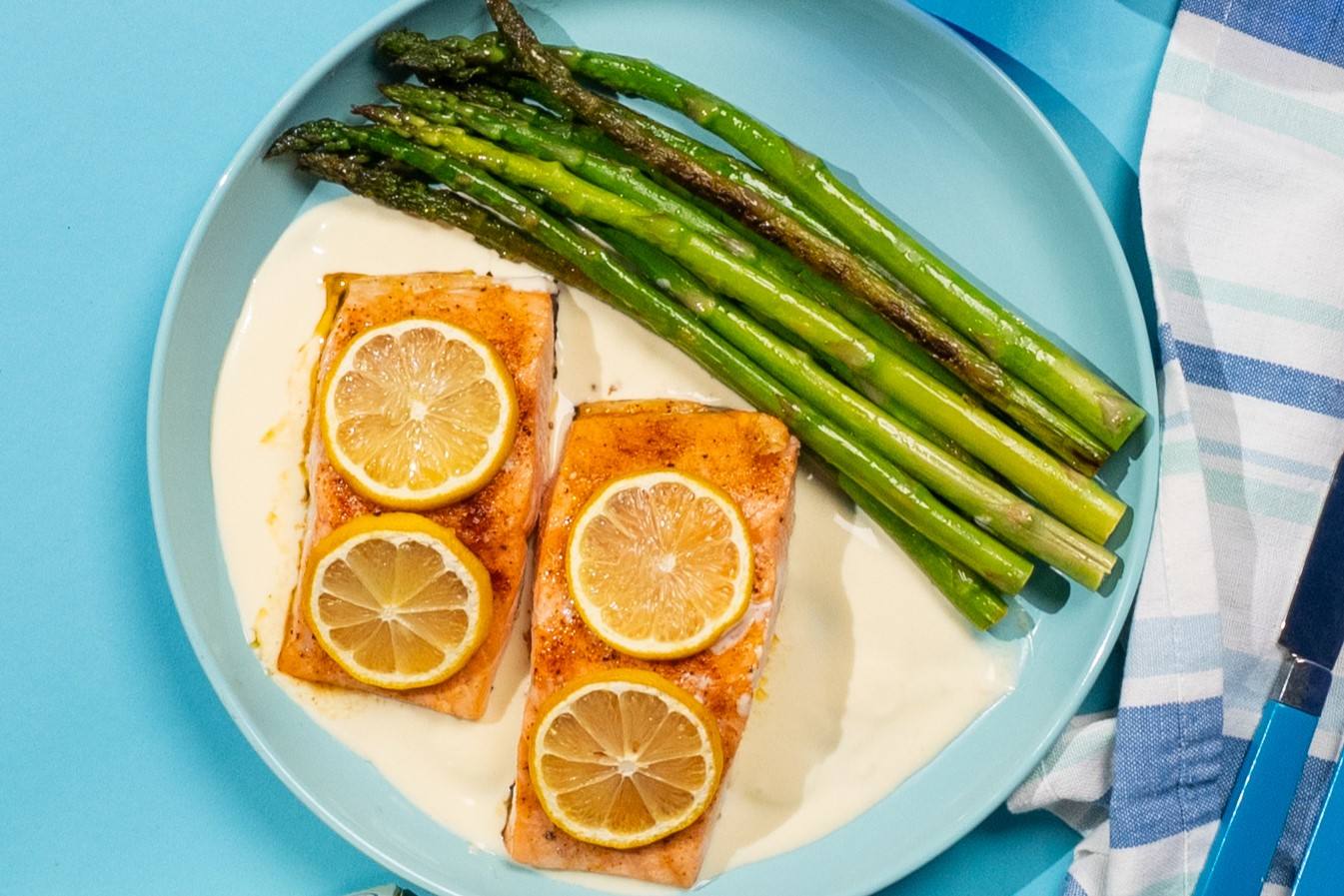 recipe image Roasted Salmon with Creamy Lemon Sauce