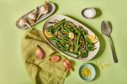 recipe image Sauteed Green Beans with Caramelized Shallots