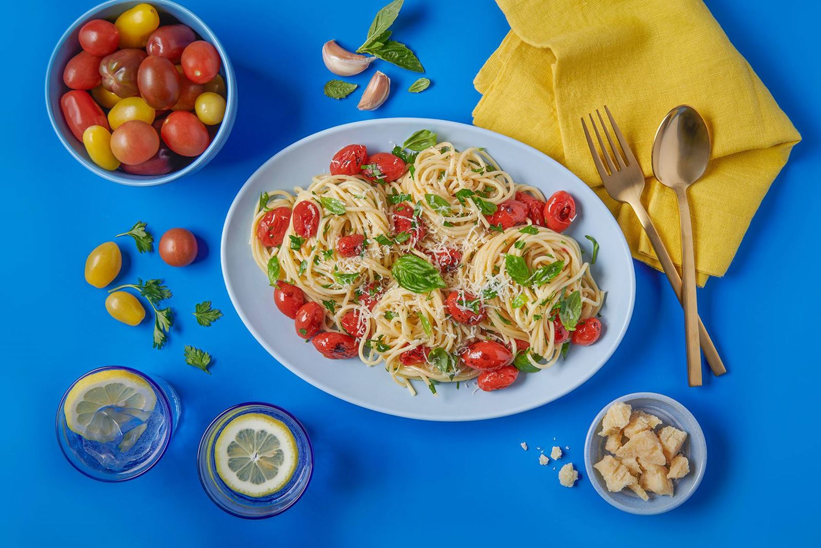 recipe image Spaghetti with Tomatoes & Fresh Herbs