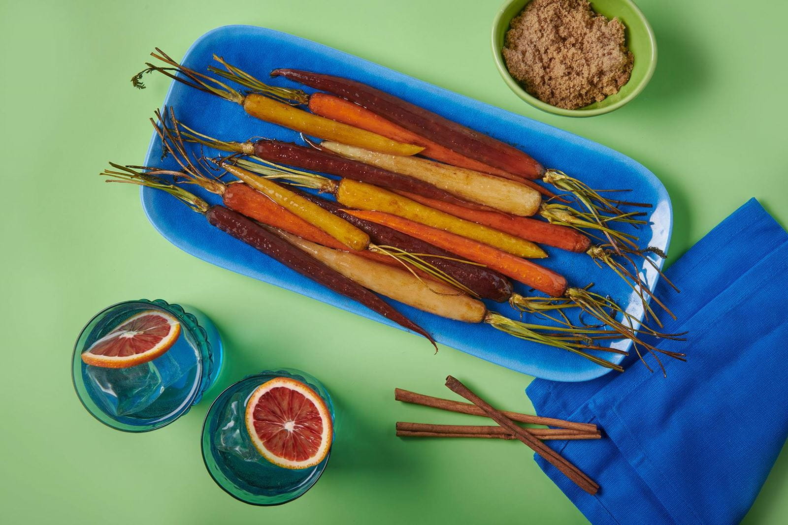 recipe image Cinnamon Sugar Glazed Rainbow Carrots