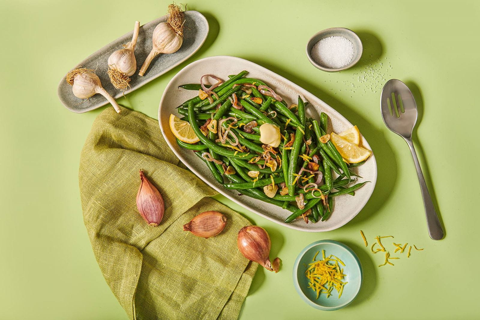 recipe image Sauteed Green Beans with Caramelized Shallots